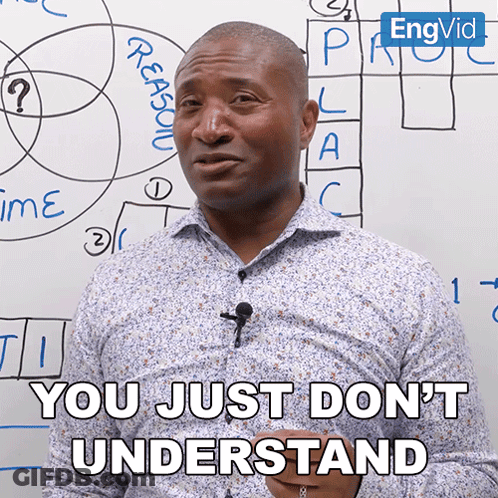 A Man With A Microphone On His Neck Says You Just Don 'T Understand GIF