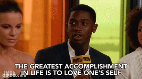 A Man With A Microphone That Says Imdb On It GIF