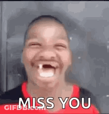 A Man With A Missing Tooth Is Making A Funny Face And Saying `` I Miss You '' . GIF