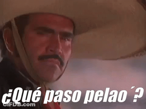 A Man With A Mustache And A Cowboy Hat Is Wearing A Cowboy Hat And A Red Shirt . GIF