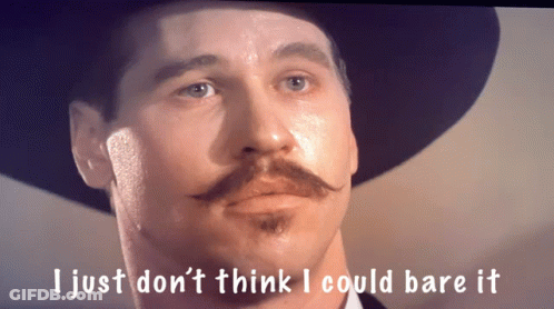 A Man With A Mustache And A Hat Says I Just Don 'T Think I Could Bare It GIF