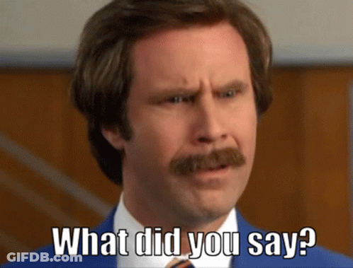 A Man With A Mustache And A Suit Says What Did You Say GIF