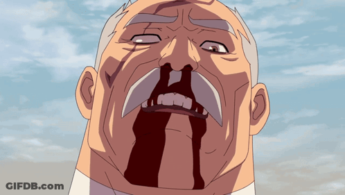 A Man With A Mustache Is Bleeding From His Nose GIF