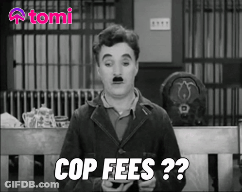 A Man With A Mustache Is Holding A Cell Phone And Says Cop Fees ?? GIF