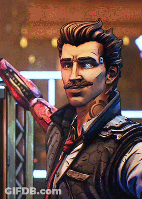 A Man With A Mustache Is Holding A Gun GIF