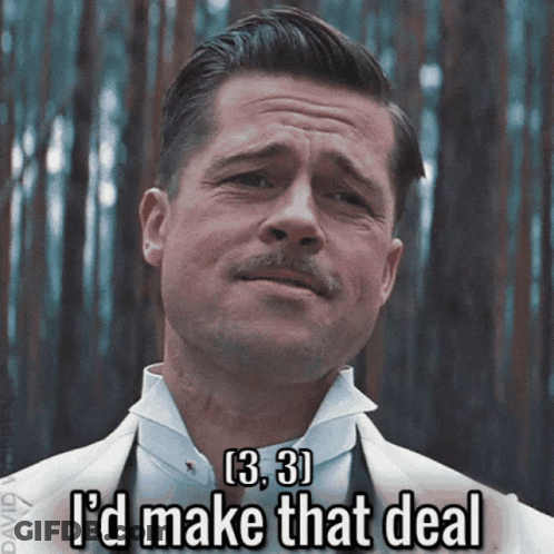 A Man With A Mustache Is Making A Funny Face And Says I 'D Make That Deal GIF