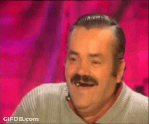 A Man With A Mustache Is Making A Funny Face With His Mouth Open . GIF