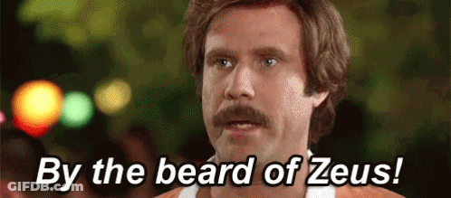 A Man With A Mustache Is Saying By The Beard Of Zeus ! GIF