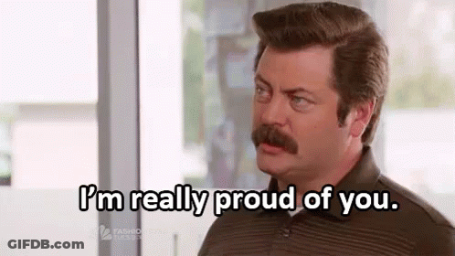 A Man With A Mustache Is Saying `` I 'M Really Proud Of You '' GIF