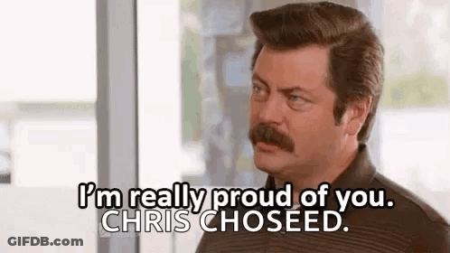 A Man With A Mustache Is Saying I 'M Really Proud Of You . GIF