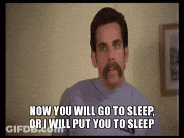 A Man With A Mustache Is Saying " Now You Will Go To Sleep " GIF