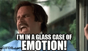 A Man With A Mustache Is Screaming And Saying I 'M In A Glass Case Of Emotion . GIF