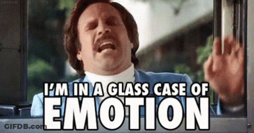 A Man With A Mustache Is Sitting In Front Of A Window And Says `` I 'M In A Glass Case Of Emotion '' GIF