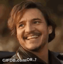 A Man With A Mustache Is Smiling And Saying `` Or ... ? '' GIF