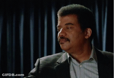 A Man With A Mustache Is Smiling And The Word Science Is Written Above Him . GIF