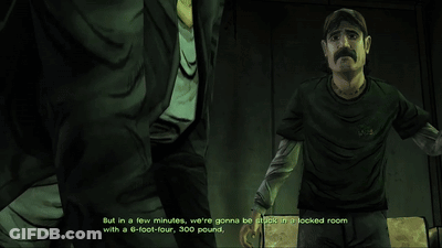 A Man With A Mustache Is Talking To Another Man In A Game GIF