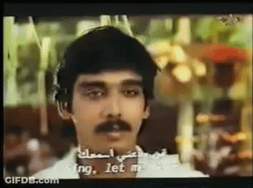 A Man With A Mustache Is Talking To Someone In Another Language GIF