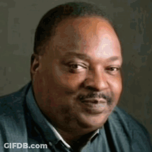 A Man With A Mustache Is Wearing A Blue Shirt And A Blue Vest GIF