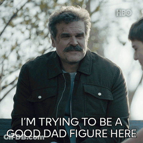 A Man With A Mustache Says I 'M Trying To Be A Good Dad GIF