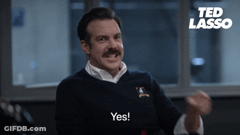 A Man With A Mustache Says Yes In A Ted Lasso Ad GIF