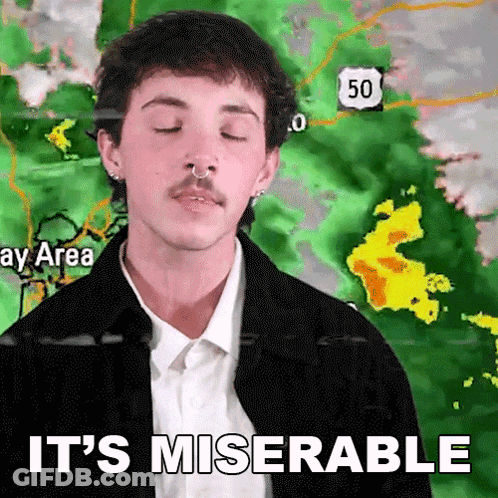 A Man With A Nose Ring Says It 'S Miserable GIF