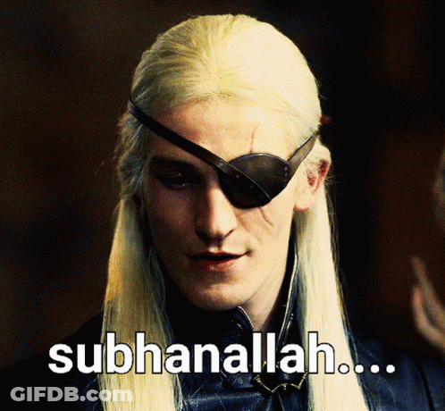 A Man With A Patch On His Eye And The Words Subhanallah GIF