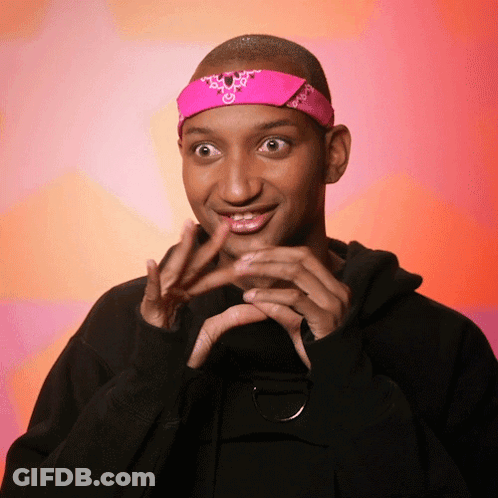 Man Making Funny Face With Pink Bandana GIF