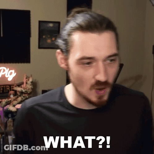 Man With Ponytail And Beard Says What GIF