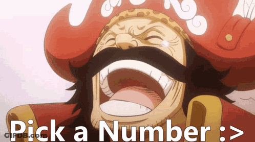 A Man With A Red Hat And Mustache Is Laughing With The Words Pick A Number Below Him GIF