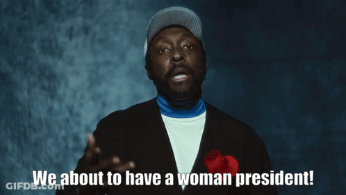 A Man With A Red Heart In His Pocket Says We About To Have A Woman President GIF