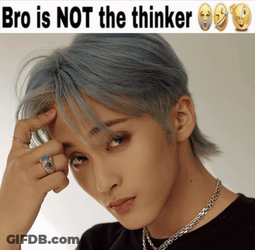 A Man With A Ring On His Finger And The Words Bro Is Not The Thinker Below Him GIF
