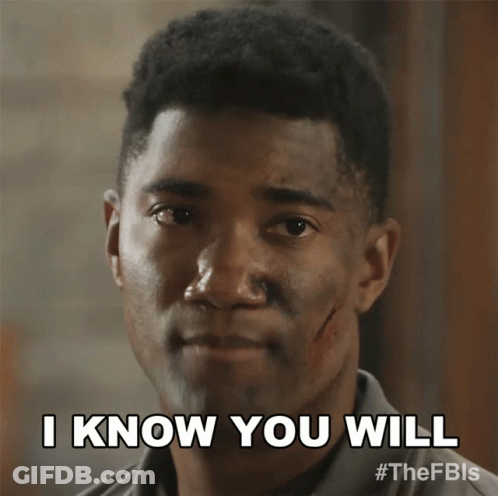 A Man With A Scar On His Face Is Saying " I Know You Will " GIF