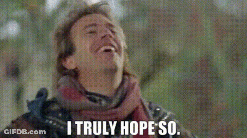 A Man With A Scarf Around His Neck Is Making A Funny Face And Saying `` I Truly Hope So . '' GIF