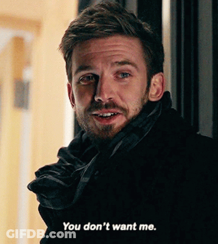 A Man With A Scarf Around His Neck Is Saying You Don 'T Want Me GIF