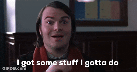 A Man With A Scarf Around His Neck Is Smiling And Says I Got Some Stuff I Gotta Do GIF
