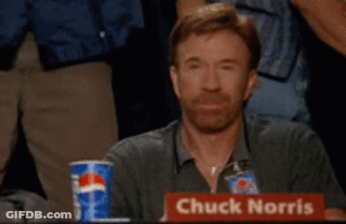A Man With A Sign That Says Chuck Norris GIF
