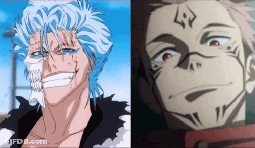 A Man With A Skull On His Face Is Next To Another Man GIF