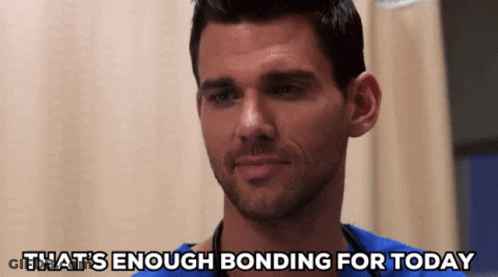 Smiling Man With Stethoscope Says That 'S Enough Bonding Today GIF