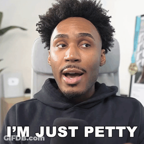 A Man With A Surprised Look On His Face And The Words I 'M Just Petty Behind Him GIF