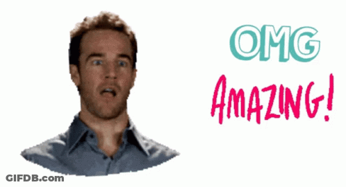 A Man With A Surprised Look On His Face And The Words Omg Amazing GIF