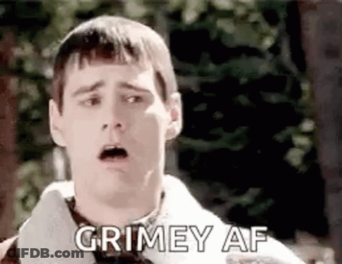 A Man With A Surprised Look On His Face Is Saying Grimey Af . GIF