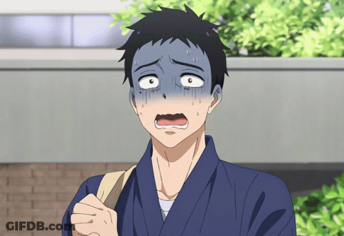 A Man With A Surprised Look On His Face Is Wearing A Kimono GIF