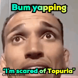 A Man With A Surprised Look On His Face Says Bum Yapping I 'M Scared Of Topuria GIF