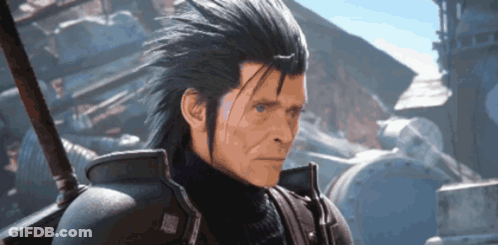 A Man With A Sword In His Hand Looks At The Camera GIF
