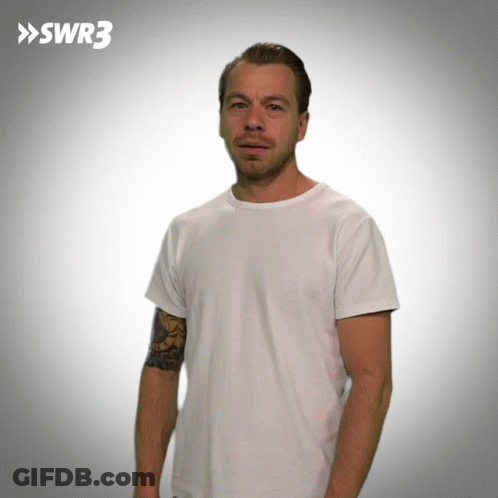 Man With Arm Tattoo Wearing SWR3 T-Shirt GIF