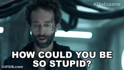 A Man With A Tattoo On His Forehead Says How Could You Be So Stupid GIF