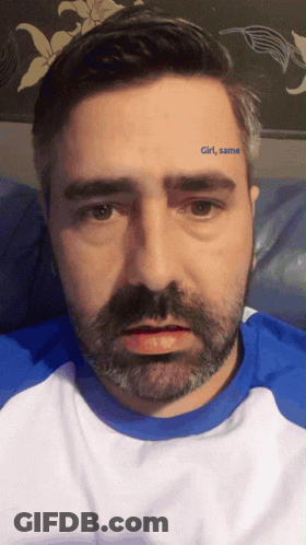 A Man With A Tattoo On His Forehead That Reads Girl Same GIF