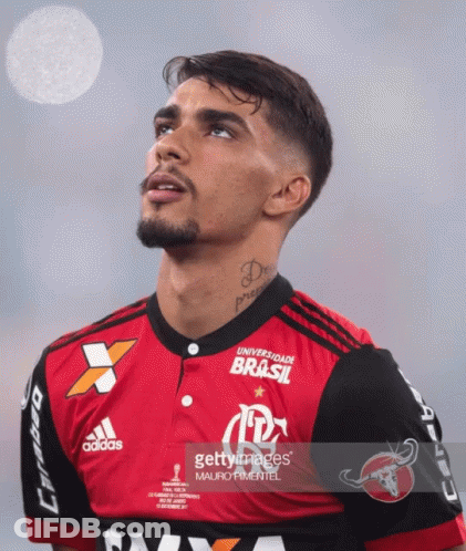 A Man With A Tattoo On His Neck Is Wearing A Adidas Jersey GIF