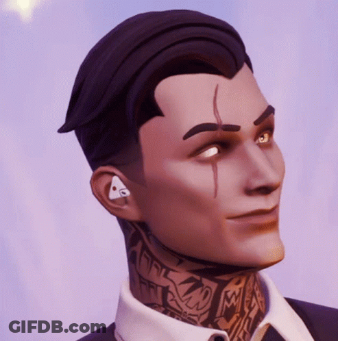 A Man With A Tattoo On His Neck Is Wearing A Suit GIF