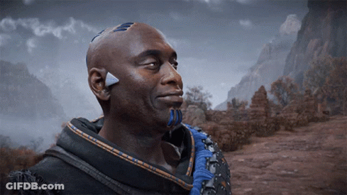 A Man With A Triangle On His Forehead Is Smiling In A Video Game GIF
